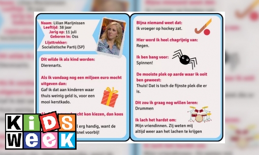Plaatje Vriendenboekje van lijsttrekkers - Lilian Marijnissen