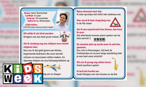 Plaatje Vriendenboekje van lijsttrekkers - Henri Bontenbal