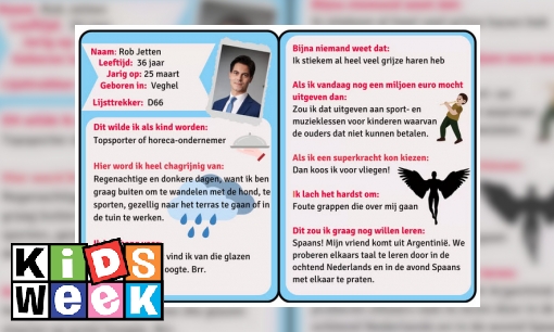 Plaatje Vriendenboekje van lijsttrekkers - Rob Jetten