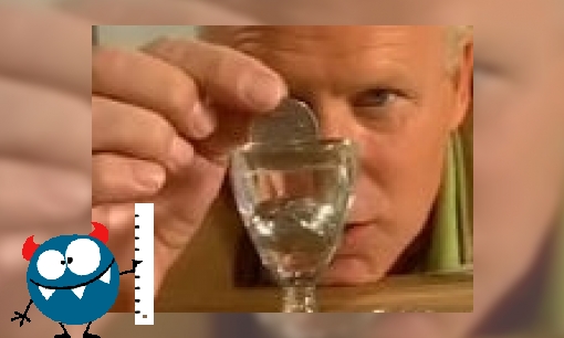 Hoeveel munten passen er in een glas water?