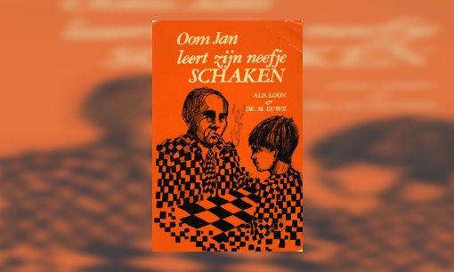 Plaatje Oom Jan leert zijn neefje schaken