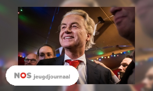 Plaatje PVV, partij van Geert Wilders, grote winnaar van de verkiezingen