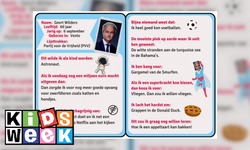 Plaatje Vriendenboekje van lijsttrekkers - Geert Wilders