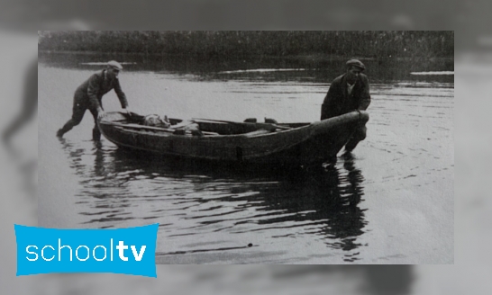 Plaatje De Biesbosch, grens tussen bezet en bevrijd Nederland